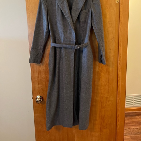 Ralph Lauren Wool Coat With Belt Gray Vintage Blue Label Made USA Size 10 FLAW - Picture 2 of 16
